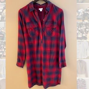 J. CREW flannel shirt dress